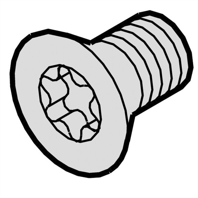 SCHROFF Verzonken schroef, Torx M4x5, staal verzinkt