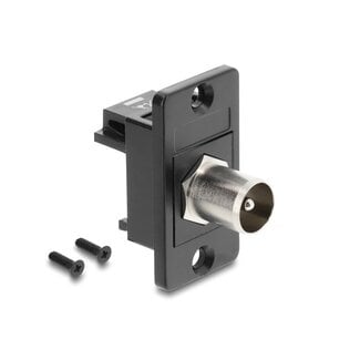 DeLOCK Delock Panel Mount IEC male to F female black