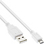 InLine® Micro-USB 2.0 kabel, USB-A stekker naar Micro-B stekker, wit, 1,5m