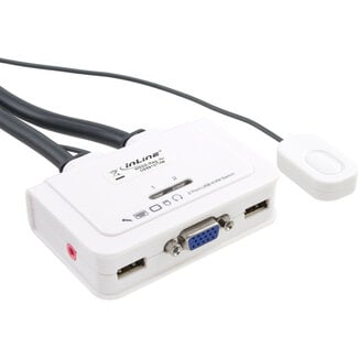 InLine® InLine® 2-Poorts Kabel KVM-switch, VGA, USB, met audio