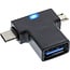 InLine® USB 3.1/2.0 T-adapter, USB-C male of Micro-USB naar A female