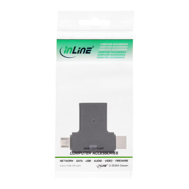 InLine® USB 3.1/2.0 T-adapter, USB-C male of Micro-USB naar A female