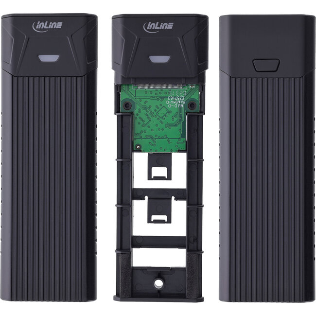InLine® USB3.2 Gen.2 USB-C naar M.2 SSD (PCIe NVMe & SATA) behuizing