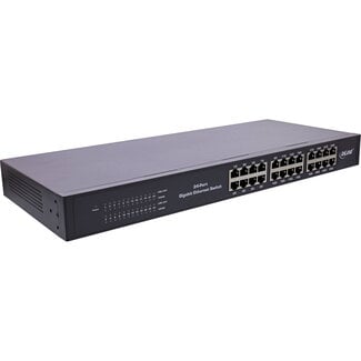 InLine® InLine® Gigabit netwerkswitch 24-poorts, 1Gb/s, 48,26cm (19"), 1U, metaal