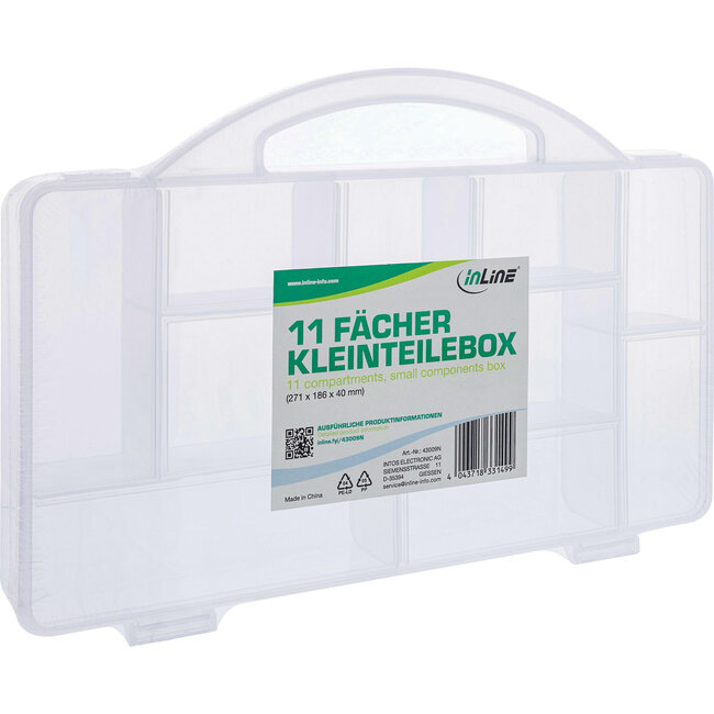 InLine® Kleine onderdelenbak, 11 compartimenten, afmetingen: 271x186x40mm