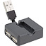 InLine® USB 2.0 4-poorts hub, USB-A male naar 4x USB-A female, kabel 4cm