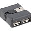 InLine® USB 2.0 4-poorts hub, USB-A male naar 4x USB-A female, kabel 4cm