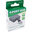 InLine® USB 2.0 4-poorts hub, USB-A male naar 4x USB-A female, kabel 4cm