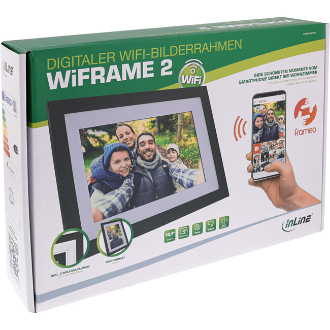 InLine® WiFi-fotolijst WiFRAME 2, 10,1" 1920x1200 16:10 IPS Touch, FrameoAPP