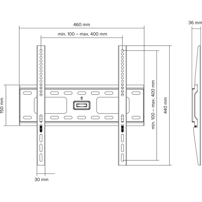 InLine® Muurbevestiging voor beeldschermen, 81-140cm (32-55"), max. 75kg