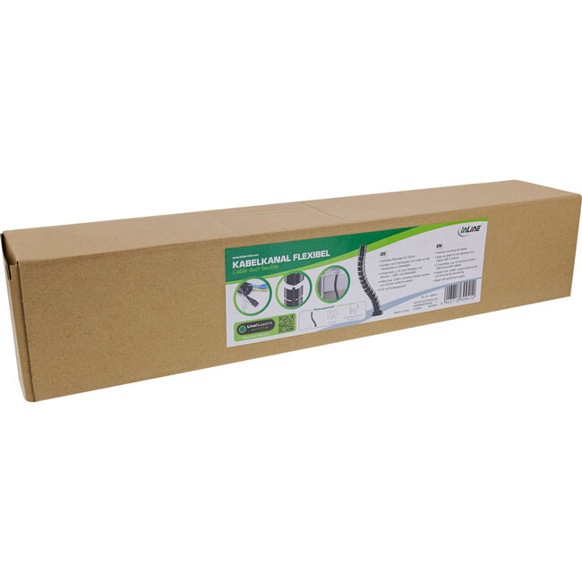 InLine® Flexibele kabelgoot, verticaal voor tafels, 0,80m, zwart
