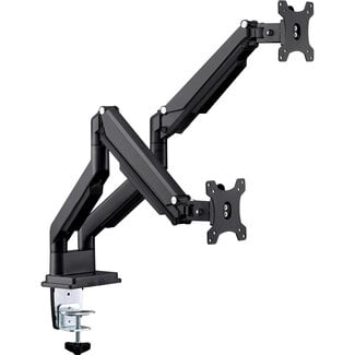 InLine® InLine® bureausteun met lifter & USB/audio, 2 monitoren tot 81cm (32"), zwart