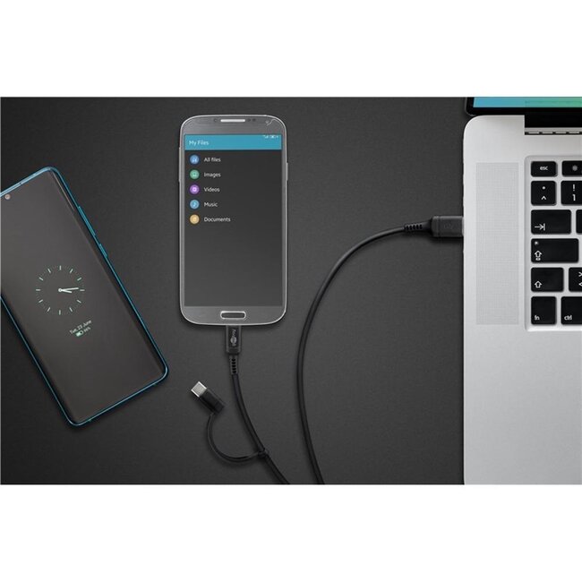 Goobay USB-C/Micro USB - USB-A kabel | USB2.0 | 2,5W | zwart | 1 meter
