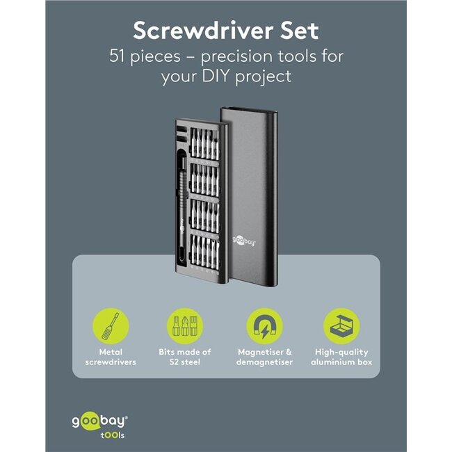 Goobay precisie-schroevendraaierset | 48 bits