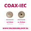 IEC (m) - IEC (v) coaxkabel | 120 dB + ferriet | koper | haaks | wit | 5 meter