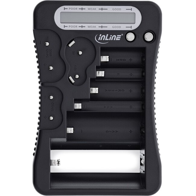 InLine batterijentester met LCD display | zwart