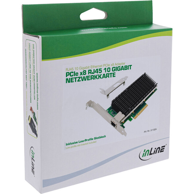 InLine® 10 Gigabit netwerkkaart, 1x RJ45 10Gb/s, PCIe x8
