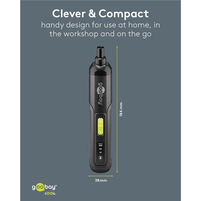 Goobay elektrische schroevendraaierset | 25 bits