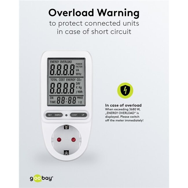 Goobay energieverbruiksmeter | uitgebreid