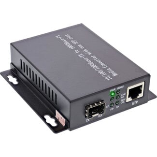 InLine® InLine® Netwerk Media Converter 10/100/1000Mb/s TP naar SFP LWL, SM, 20km