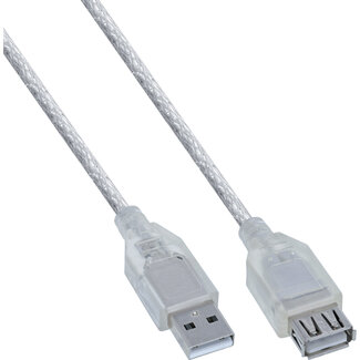 InLine® InLine® USB 2.0 kabel, male / female, type A, transparant, 5m