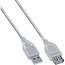 InLine® USB 2.0 kabel, male / female, type A, transparant, 5m