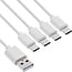 InLine® USB 4in1 Y-oplaadkabel, 1x USB-A-stekker naar 4x USB-C-stekker, wit 0,5m
