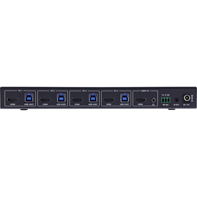 InLine® KVM-schakelaar, 4-weg, HDMI, 8K@60Hz, USB 3.2, met IR & RS-232