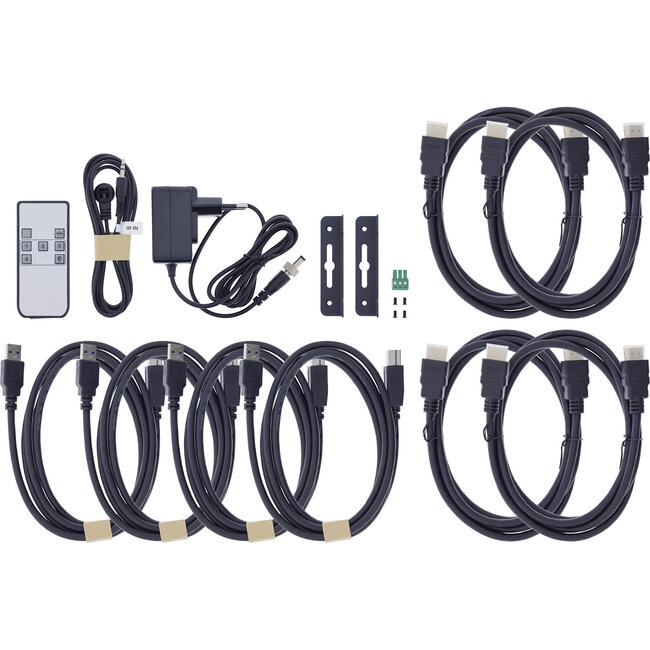 InLine® KVM-schakelaar, 4-weg, HDMI, 8K@60Hz, USB 3.2, met IR & RS-232