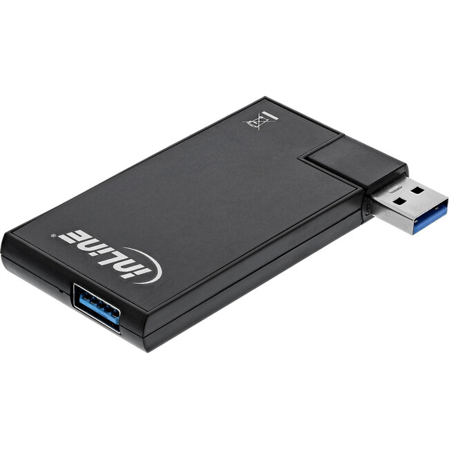 InLine® 180 Twist Hub USB 3.0, 4 poorten, draaibaar, zwart