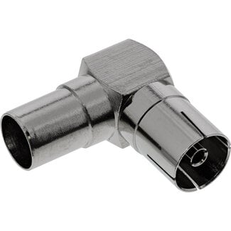 InLine® InLine® Antenne Koaxial Verbinder Male/Female, 90° gewinkelt, Metall