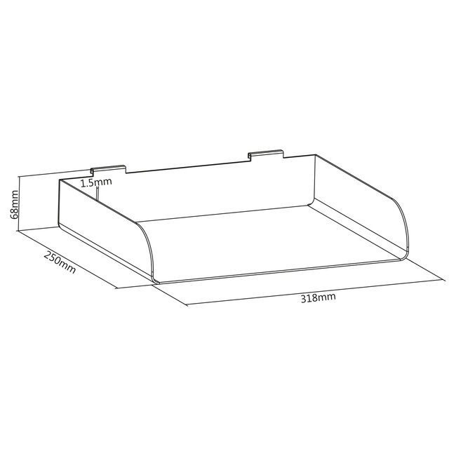 InLine® Slatwall plank, groot, wit