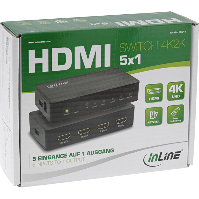 InLine® HDMI 5-Poorts switch, 4K2K@60Hz, HDCP 2.2