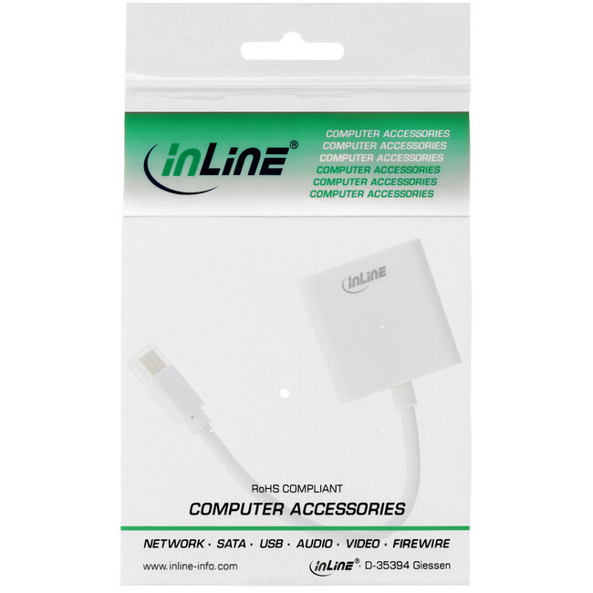 InLine® Mini DisplayPort naar DVI adapter, wit, 0,15 m