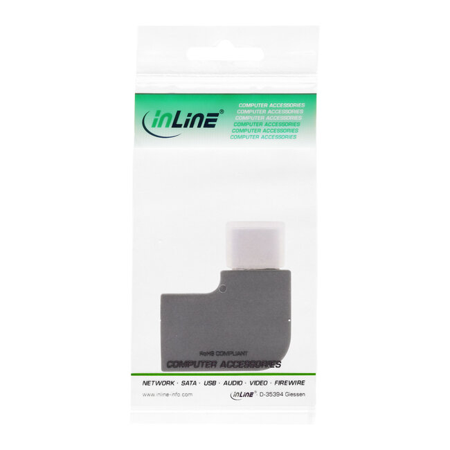 InLine® USB 3.2 Gen.2 adapter, USB-C male naar C female, haaks