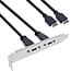 InLine® Slot bracket 2x USB-C naar USB 3.2 voorpaneel Key-A intern, 0,5m
