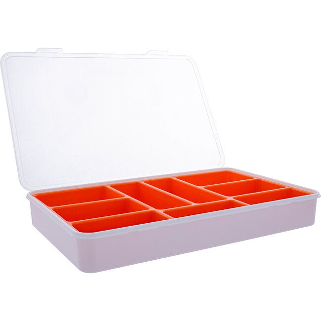 InLine® Kleine onderdelenbak, 9 compartimenten, afmetingen: 290x185x45mm, oranje