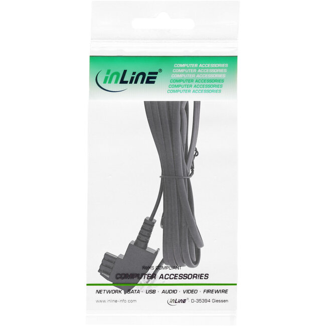 InLine® TAE-F kabel voor DSL-splitter, TAE-F ST naar Western 6/2 DEC ST, 0,5m