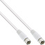 InLine® SAT-verbindingskabel, 2x afgeschermd, 2x F-male, >75dB, wit, 1m