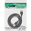 InLine® USB 2.0 platte kabel, A male / female, zwart, gouden contacten, 1,5m