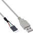 InLine® USB 2.0 adapterkabel, female A naar paalconnector, 0,40m