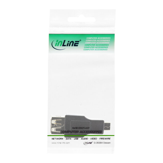 InLine® Micro-USB OTG-adapter, Micro-B male naar USB A female