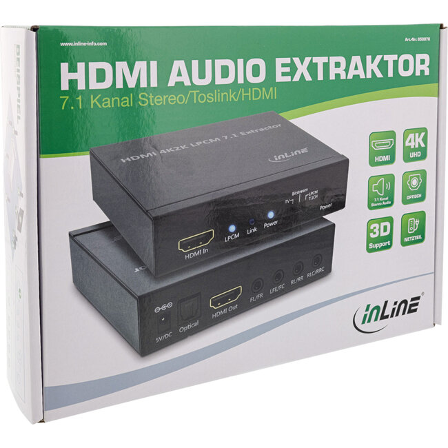 InLine® HDMI audio-extractor/signaalisolator, 4K2K HDMI ingang