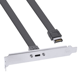 InLine® InLine® PCI-slothouder, USB-C naar USB 3.2 voorpaneel Key-A intern, 0,3 m