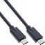 InLine® USB 3.2 Gen.2x2 kabel, USB-C male / male, zwart, 2m