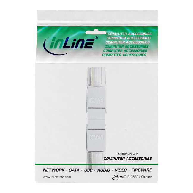InLine® Kabelconnector Cat.6A, met LSA-technologie, afgeschermd, plat