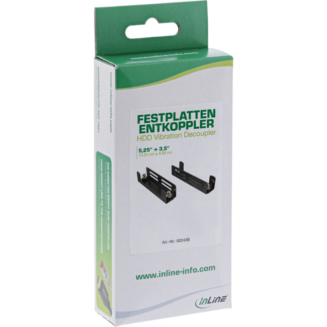 InLine® Harde schijf ontkoppelaar, 13,34 cm naar 8,89 cm, zwart