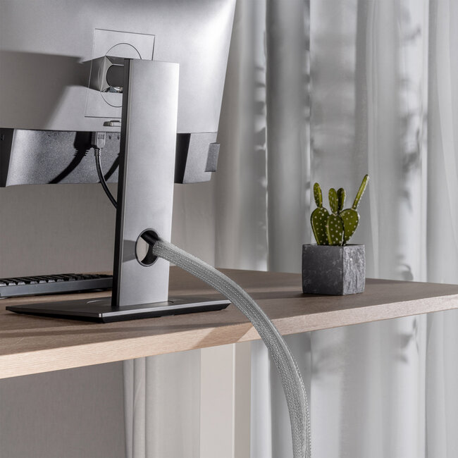 InLine® beschermslang, stoffen beschermslang met klittenband, 1 m x 25 mm grijs