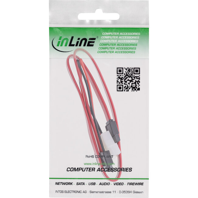 InLine® Slimline SATA kabel, Slimline SATA ST 13pin (7+6) naar SATA+power, 0,4m