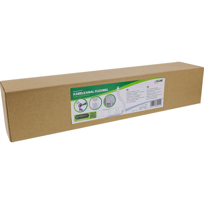 InLine® Flexibele kabelgoot, verticaal voor tafels, 2 compartimenten, 0,80m,wit